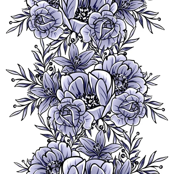 Vektor Illustration Von Vintage Blumen Muster Hintergrund — Stockvektor