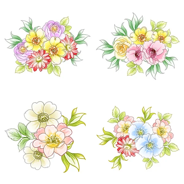 vector illustration of bright flowers pattern background