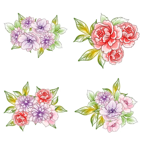鮮やかな花パターン背景のベクトル イラスト — ストックベクタ