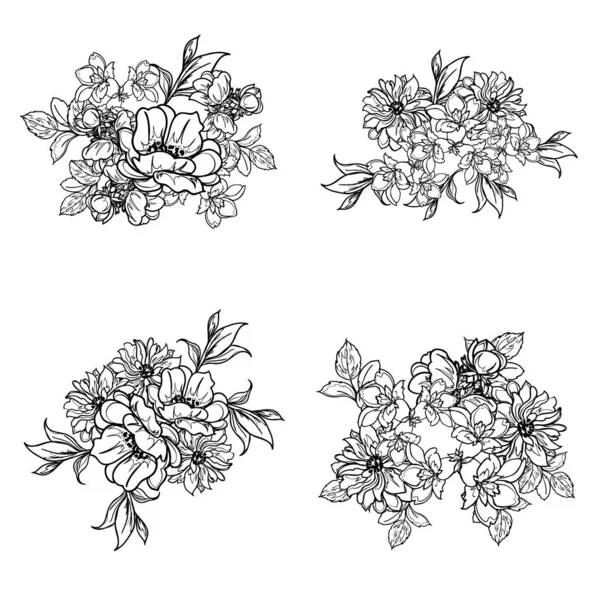 Vektorillustration Vintage Blommor Mönster Bakgrund — Stock vektor