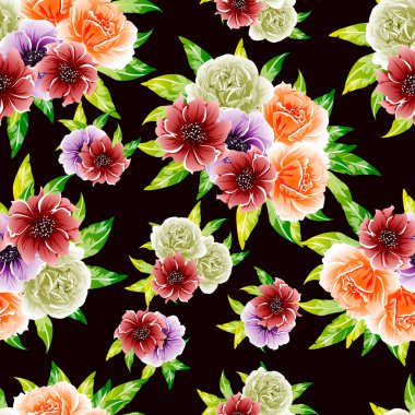 vektör çizim parlak çiçek desen arka plan