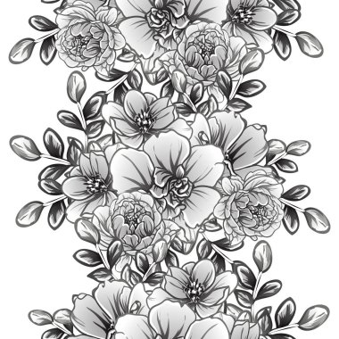 vintage çiçek desen arka plan vektör çizim