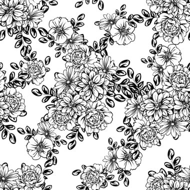 vintage çiçek desen arka plan vektör çizim