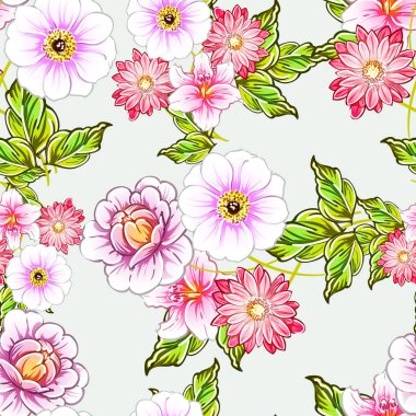 vektör çizim parlak çiçek desen arka plan