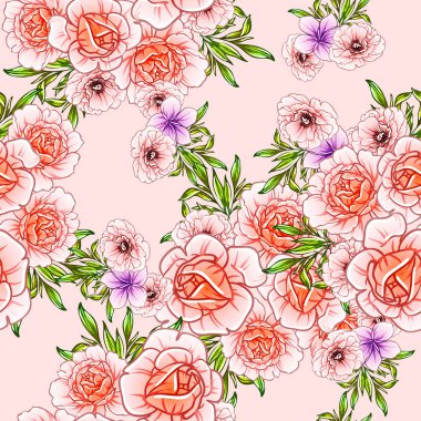 vektör çizim parlak çiçek desen arka plan