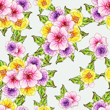 vektör çizim parlak çiçek desen arka plan