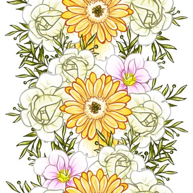 vektör çizim parlak çiçek desen arka plan