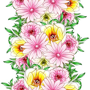 vektör çizim parlak çiçek desen arka plan