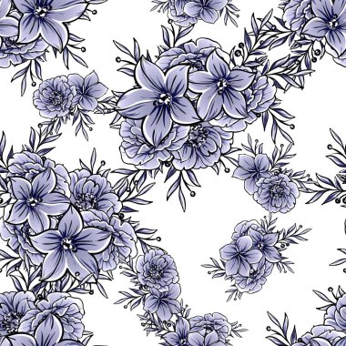 vintage çiçek desen arka plan vektör çizim