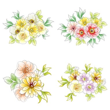 vektör çizim parlak çiçek desen arka plan