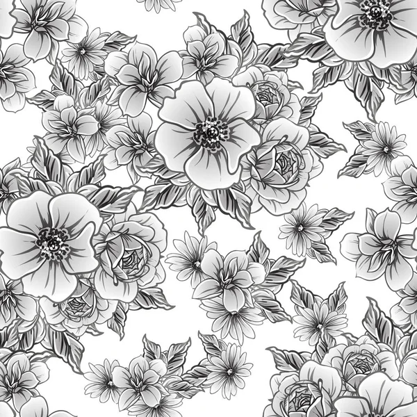 Vektor Illustration Von Vintage Blumen Muster Hintergrund — Stockvektor