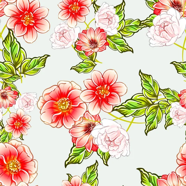 Vektor Illustration Von Hellen Blumen Muster Hintergrund — Stockvektor