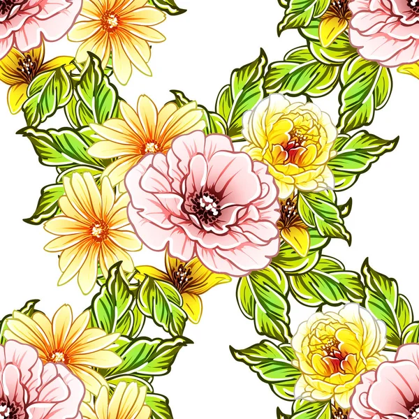 vektör çizim parlak çiçek desen arka plan