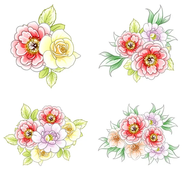 Vector Εικονογράφηση Του Φωτεινά Λουλούδια Μοτίβο Φόντου — Διανυσματικό Αρχείο