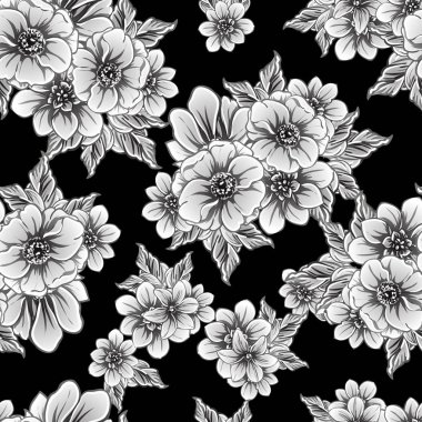 vintage çiçek desen arka plan vektör çizim