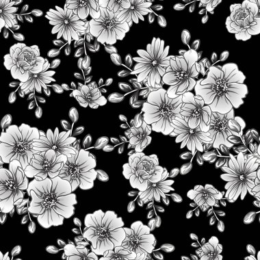 vintage çiçek desen arka plan vektör çizim