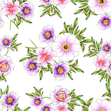 vektör çizim parlak çiçek desen arka plan