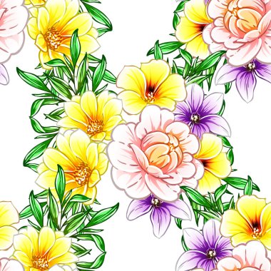 vektör çizim parlak çiçek desen arka plan