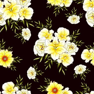 vektör çizim parlak çiçek desen arka plan