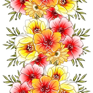 vektör çizim parlak çiçek desen arka plan