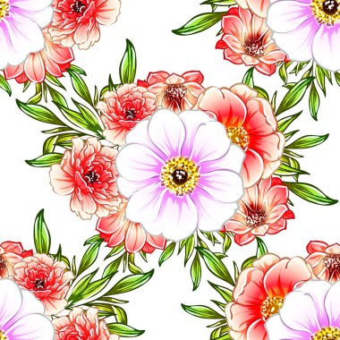 vektör çizim parlak çiçek desen arka plan
