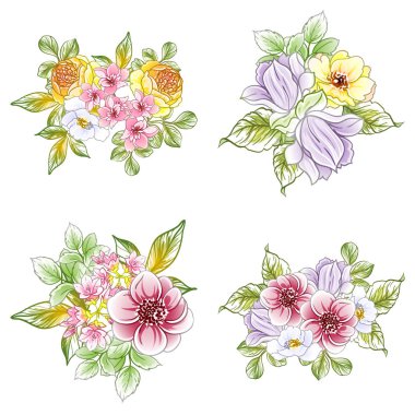 vektör çizim parlak çiçek desen arka plan