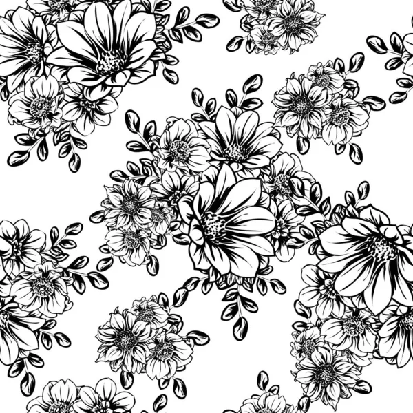 Vektor Illustration Von Vintage Blumen Muster Hintergrund — Stockvektor