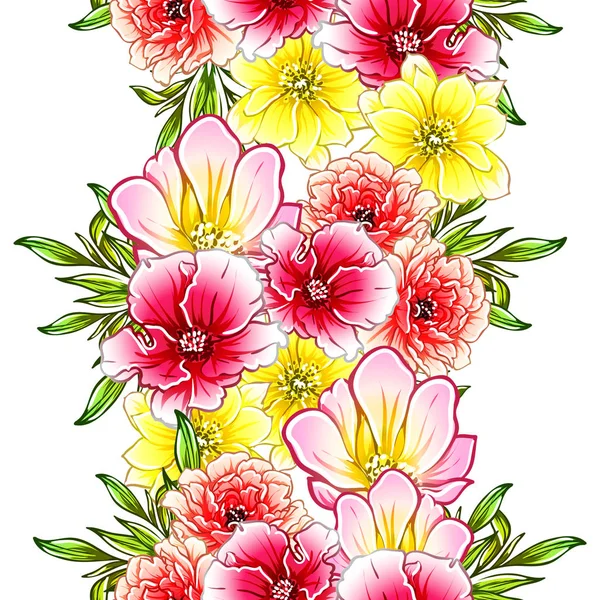 Vektor Illustration Von Hellen Blumen Muster Hintergrund — Stockvektor