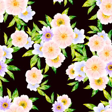 Renkli vintage tarzı çiçekler pürüzsüz desen