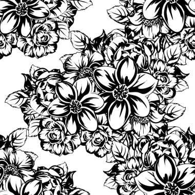 Kusursuz tek renkli klasik çiçek deseni