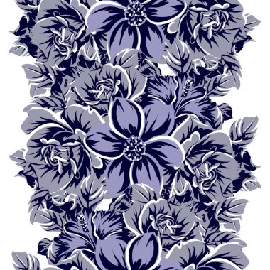 Mono Vintage tarzı çiçekler Dikişsiz desen