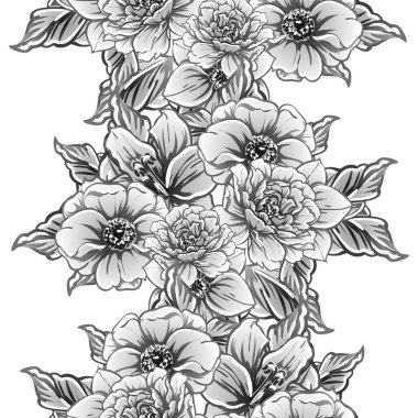 Kusursuz tek renkli klasik çiçek deseni