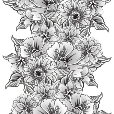 Kusursuz tek renkli klasik çiçek deseni