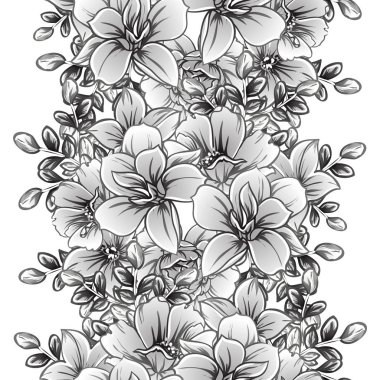 Kusursuz tek renkli klasik çiçek deseni