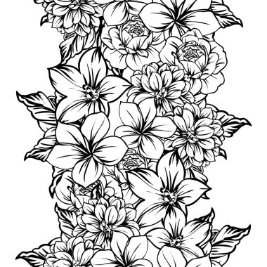 Kusursuz tek renkli klasik çiçek deseni