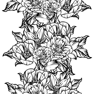 Kusursuz tek renkli klasik çiçek deseni