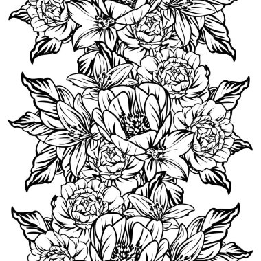 Kusursuz tek renkli klasik çiçek deseni