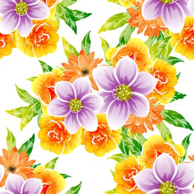Renkli vintage tarzı çiçekler pürüzsüz desen