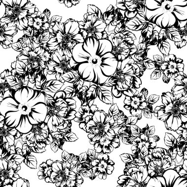 Kusursuz tek renkli klasik çiçek deseni