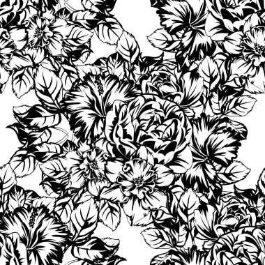 Kusursuz tek renkli klasik çiçek deseni