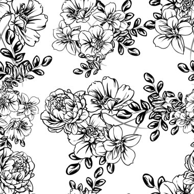 Kusursuz tek renkli klasik çiçek deseni