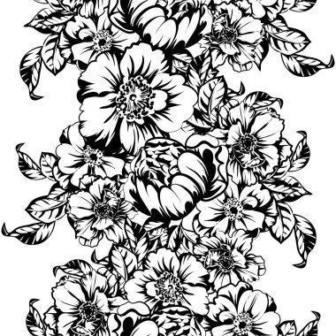 Kusursuz tek renkli klasik çiçek deseni