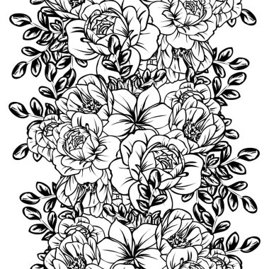 Kusursuz tek renkli klasik çiçek deseni