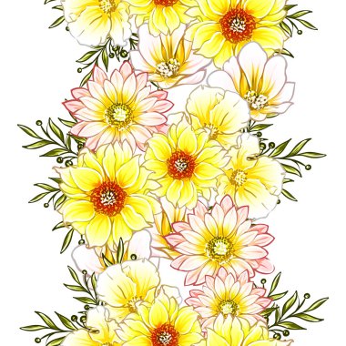 Renkli vintage tarzı çiçekler pürüzsüz desen