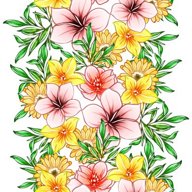 Renkli vintage tarzı çiçekler pürüzsüz desen