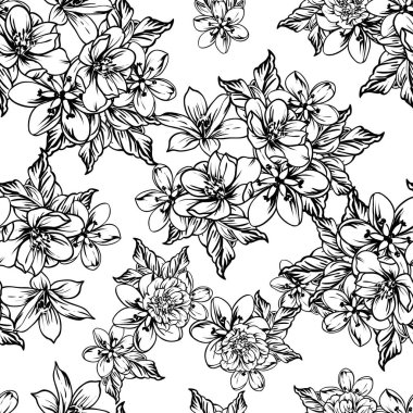 Kusursuz tek renkli klasik çiçek deseni