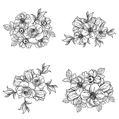 Kusursuz tek renkli klasik çiçek deseni