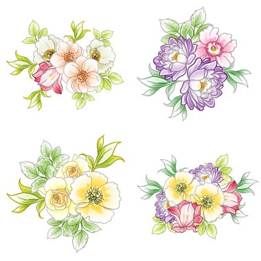 Renkli vintage tarzı çiçekler pürüzsüz desen