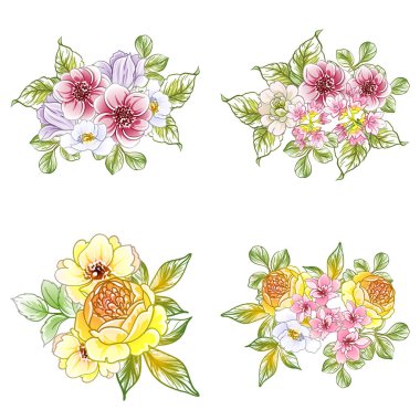 Renkli vintage tarzı çiçekler pürüzsüz desen