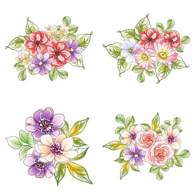 Renkli vintage tarzı çiçekler pürüzsüz desen